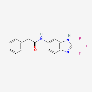 molecular formula C16H12F3N3O B6125221 2-phenyl-N-[2-(trifluoromethyl)-1H-benzimidazol-6-yl]acetamide 