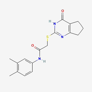 molecular formula C17H19N3O2S B6125225 N-(3,4-dimethylphenyl)-2-[(4-oxo-4,5,6,7-tetrahydro-3H-cyclopenta[d]pyrimidin-2-yl)thio]acetamide 
