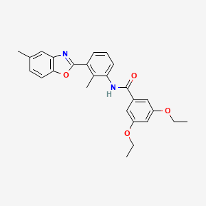 3,5-diethoxy-N-[2-methyl-3-(5-methyl-1,3-benzoxazol-2-yl)phenyl]benzamide