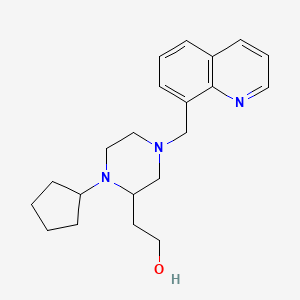 molecular formula C21H29N3O B6125265 2-[1-cyclopentyl-4-(8-quinolinylmethyl)-2-piperazinyl]ethanol 