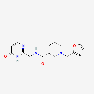 molecular formula C17H22N4O3 B6125319 1-(2-furylmethyl)-N-[(4-methyl-6-oxo-1,6-dihydropyrimidin-2-yl)methyl]piperidine-3-carboxamide 
