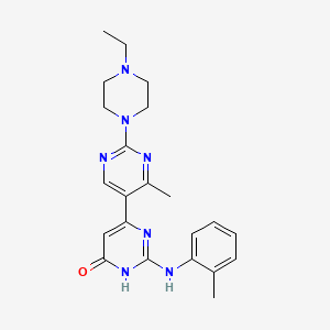 molecular formula C22H27N7O B6125327 2'-(4-ethyl-1-piperazinyl)-4'-methyl-2-[(2-methylphenyl)amino]-4,5'-bipyrimidin-6(1H)-one 