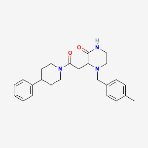 molecular formula C25H31N3O2 B6125344 4-(4-methylbenzyl)-3-[2-oxo-2-(4-phenyl-1-piperidinyl)ethyl]-2-piperazinone 