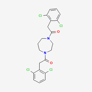 molecular formula C21H20Cl4N2O2 B6125382 1,4-bis[(2,6-dichlorophenyl)acetyl]-1,4-diazepane 