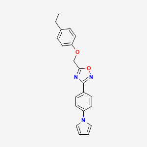 molecular formula C21H19N3O2 B6125385 5-[(4-ethylphenoxy)methyl]-3-[4-(1H-pyrrol-1-yl)phenyl]-1,2,4-oxadiazole 