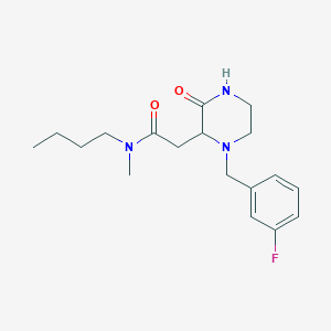 molecular formula C18H26FN3O2 B6125390 N-butyl-2-[1-(3-fluorobenzyl)-3-oxo-2-piperazinyl]-N-methylacetamide 