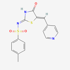 molecular formula C16H13N3O3S2 B6125392 4-methyl-N-[4-oxo-5-(4-pyridinylmethylene)-1,3-thiazolidin-2-ylidene]benzenesulfonamide 