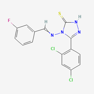 molecular formula C15H9Cl2FN4S B6125412 5-(2,4-dichlorophenyl)-4-[(3-fluorobenzylidene)amino]-4H-1,2,4-triazole-3-thiol 