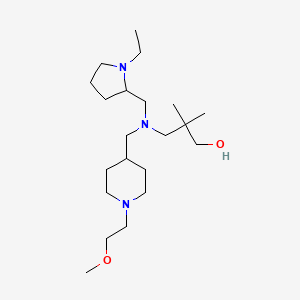 molecular formula C21H43N3O2 B6125427 3-([(1-ethyl-2-pyrrolidinyl)methyl]{[1-(2-methoxyethyl)-4-piperidinyl]methyl}amino)-2,2-dimethyl-1-propanol 