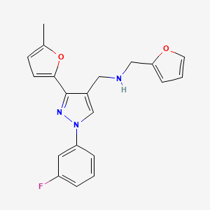 molecular formula C20H18FN3O2 B6125441 1-[1-(3-fluorophenyl)-3-(5-methyl-2-furyl)-1H-pyrazol-4-yl]-N-(2-furylmethyl)methanamine 