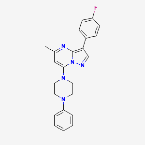 molecular formula C23H22FN5 B6125452 3-(4-fluorophenyl)-5-methyl-7-(4-phenyl-1-piperazinyl)pyrazolo[1,5-a]pyrimidine 