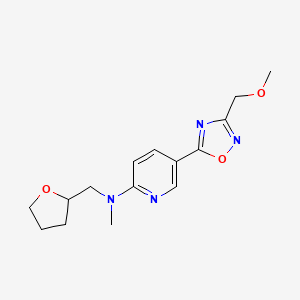 molecular formula C15H20N4O3 B6125453 5-[3-(methoxymethyl)-1,2,4-oxadiazol-5-yl]-N-methyl-N-(tetrahydro-2-furanylmethyl)-2-pyridinamine 