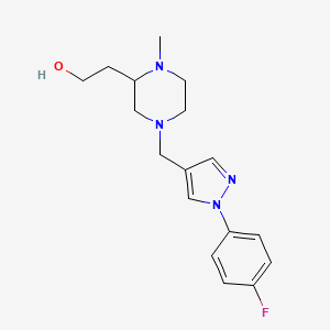 molecular formula C17H23FN4O B6125469 2-(4-{[1-(4-fluorophenyl)-1H-pyrazol-4-yl]methyl}-1-methyl-2-piperazinyl)ethanol 