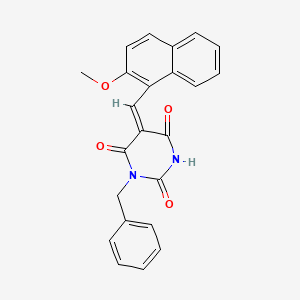 molecular formula C23H18N2O4 B6125481 1-benzyl-5-[(2-methoxy-1-naphthyl)methylene]-2,4,6(1H,3H,5H)-pyrimidinetrione 