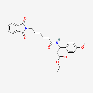 molecular formula C26H30N2O6 B6125489 ethyl 3-{[6-(1,3-dioxo-1,3-dihydro-2H-isoindol-2-yl)hexanoyl]amino}-3-(4-methoxyphenyl)propanoate 