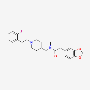 molecular formula C24H29FN2O3 B6125498 2-(1,3-benzodioxol-5-yl)-N-({1-[2-(2-fluorophenyl)ethyl]-4-piperidinyl}methyl)-N-methylacetamide 