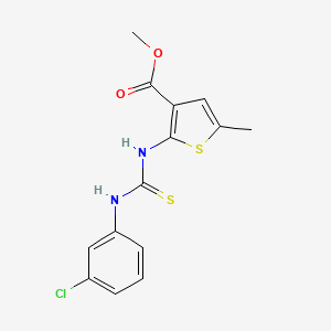 molecular formula C14H13ClN2O2S2 B6125501 methyl 2-({[(3-chlorophenyl)amino]carbonothioyl}amino)-5-methyl-3-thiophenecarboxylate 