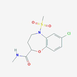 molecular formula C12H15ClN2O4S B6125514 7-chloro-N-methyl-5-(methylsulfonyl)-2,3,4,5-tetrahydro-1,5-benzoxazepine-2-carboxamide 