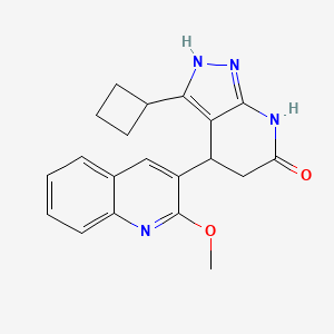 molecular formula C20H20N4O2 B6125524 3-cyclobutyl-4-(2-methoxyquinolin-3-yl)-2,4,5,7-tetrahydro-6H-pyrazolo[3,4-b]pyridin-6-one 