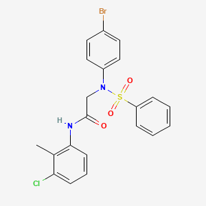 molecular formula C21H18BrClN2O3S B6125525 N~2~-(4-bromophenyl)-N~1~-(3-chloro-2-methylphenyl)-N~2~-(phenylsulfonyl)glycinamide 