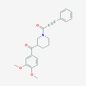 molecular formula C23H23NO4 B6125533 (3,4-dimethoxyphenyl)[1-(3-phenyl-2-propynoyl)-3-piperidinyl]methanone 