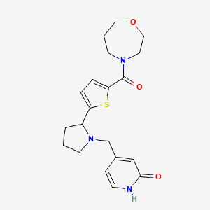 molecular formula C20H25N3O3S B6125578 4-({2-[5-(1,4-oxazepan-4-ylcarbonyl)-2-thienyl]-1-pyrrolidinyl}methyl)-2-pyridinol 