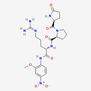 molecular formula C₂₃H₃₂N₈O₇ B612558 pGlu-Pro-Arg-MNA CAS No. 130835-45-9