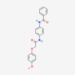 molecular formula C22H20N2O4 B6125592 N-(4-{[2-(4-methoxyphenoxy)acetyl]amino}phenyl)benzamide 
