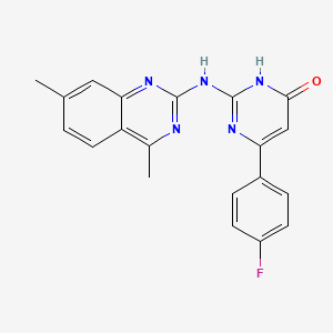 molecular formula C20H16FN5O B6125599 2-[(4,7-dimethyl-2-quinazolinyl)amino]-6-(4-fluorophenyl)-4(3H)-pyrimidinone 