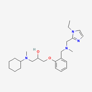 molecular formula C24H38N4O2 B6125625 1-[cyclohexyl(methyl)amino]-3-(2-{[[(1-ethyl-1H-imidazol-2-yl)methyl](methyl)amino]methyl}phenoxy)-2-propanol 