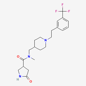 molecular formula C21H28F3N3O2 B6125655 N-methyl-5-oxo-N-[(1-{2-[3-(trifluoromethyl)phenyl]ethyl}-4-piperidinyl)methyl]-3-pyrrolidinecarboxamide 