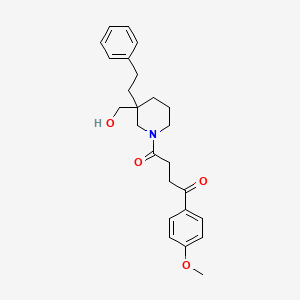 molecular formula C25H31NO4 B6125678 4-[3-(hydroxymethyl)-3-(2-phenylethyl)-1-piperidinyl]-1-(4-methoxyphenyl)-4-oxo-1-butanone 