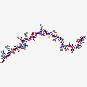 molecular formula C₁₈₅H₂₈₇N₅₃O₅₄S₂ B612568 (4S)-5-[[(2S)-5-amino-1-[[(2S)-1-[[(2S)-1-[[(2S)-5-amino-1-[[(2S)-1-[[(2S)-1-[[(2S)-1-[[(2S)-1-[[(2S)-1-[[(2S)-1-[[(2S)-1-[[(2S)-1-[[(2S,3S)-1-[[(2S)-4-amino-1-[[(2S)-1-[[(2S)-1-[[(2S,3R)-1-[[(2S)-1-[(2S)-2-[[(2S)-1-[[(2S)-1-amino-3-(4-hydroxyphenyl)-1-oxopropan-2-yl]amino]-5-carbamimidamido-1-oxopentan-2-yl]carbamoyl]pyrrolidin-1-yl]-5-carbamimidamido-1-oxopentan-2-yl]amino]-3-hydroxy-1-oxobutan-2-yl]amino]-4-methyl-1-oxopentan-2-yl]amino]-4-methylsulfanyl-1-oxobutan-2-yl]amino]-1,4-dioxobutan-2-yl]amino]-3-methyl-1-oxopentan-2-yl]amino]-3-(4-hydroxyphenyl)-1-oxopropan-2-yl]amino]-5-carbamimidamido-1-oxopentan-2-yl]amino]-5-carbamimidamido-1-oxopentan-2-yl]amino]-4-methyl-1-oxopentan-2-yl]amino]-3-carboxy-1-oxopropan-2-yl]amino]-1-oxopropan-2-yl]amino]-1-oxopropan-2-yl]amino]-3-(4-hydroxyphenyl)-1-oxopropan-2-yl]amino]-1,5-dioxopentan-2-yl]amino]-1-oxopropan-2-yl]amino]-4-methylsulfanyl-1-oxobutan-2-yl]amino]-1,5-dioxopentan-2-yl]amino]-4-[[(2S)-1-[(2S,3R)-2-[[(2S)-2-[[(2S)-4-amino-2-[[(2S)-2-[[2-[[(2S)-1-[(2S)-2-[[(2S)-2-[[(2S)-1-[(2S)-2-[[(2S)-2-[[(2S)-1-[(2S)-2-aminopropanoyl]pyrrolidine-2-carbonyl]amino]-4-methylpentanoyl]amino]-4-carboxybutanoyl]pyrrolidine-2-carbonyl]amino]-3-methylbutanoyl]amino]-3-(4-hydroxyphenyl)propanoyl]pyrrolidine-2-carbonyl]amino]acetyl]amino]-3-carboxypropanoyl]amino]-4-oxobutanoyl]amino]propanoyl]amino]-3-hydroxybutanoyl]pyrrolidine-2-carbonyl]amino]-5-oxopentanoic acid CAS No. 75976-10-2