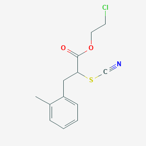 molecular formula C13H14ClNO2S B6125685 2-chloroethyl 3-(2-methylphenyl)-2-thiocyanatopropanoate 
