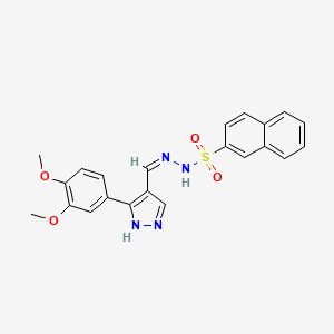 molecular formula C22H20N4O4S B6125705 N'-{[3-(3,4-dimethoxyphenyl)-1H-pyrazol-4-yl]methylene}-2-naphthalenesulfonohydrazide 