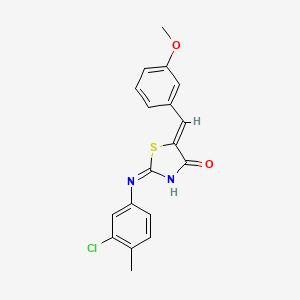 molecular formula C18H15ClN2O2S B6125713 2-[(3-chloro-4-methylphenyl)amino]-5-(3-methoxybenzylidene)-1,3-thiazol-4(5H)-one 