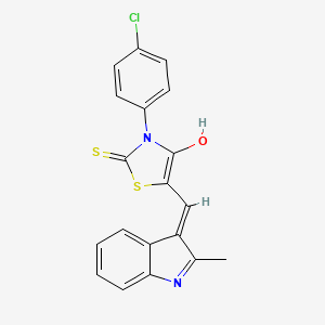 molecular formula C19H13ClN2OS2 B6125719 3-(4-chlorophenyl)-5-[(2-methyl-1H-indol-3-yl)methylene]-2-thioxo-1,3-thiazolidin-4-one 
