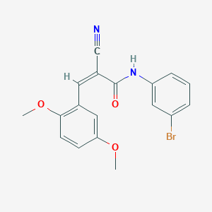 molecular formula C18H15BrN2O3 B6125725 N-(3-bromophenyl)-2-cyano-3-(2,5-dimethoxyphenyl)acrylamide 