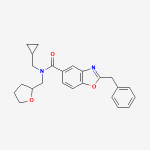 molecular formula C24H26N2O3 B6125728 2-benzyl-N-(cyclopropylmethyl)-N-(tetrahydro-2-furanylmethyl)-1,3-benzoxazole-5-carboxamide 