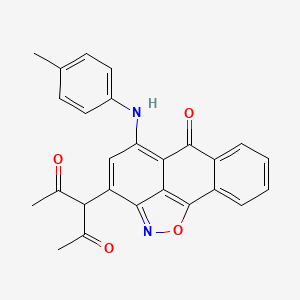 molecular formula C26H20N2O4 B6125738 3-{5-[(4-methylphenyl)amino]-6-oxo-6H-anthra[1,9-cd]isoxazol-3-yl}-2,4-pentanedione 