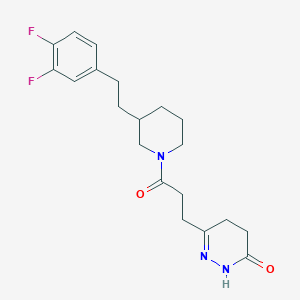 molecular formula C20H25F2N3O2 B6125748 6-(3-{3-[2-(3,4-difluorophenyl)ethyl]-1-piperidinyl}-3-oxopropyl)-4,5-dihydro-3(2H)-pyridazinone 