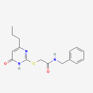 molecular formula C16H19N3O2S B6125754 N-benzyl-2-[(4-hydroxy-6-propyl-2-pyrimidinyl)thio]acetamide 