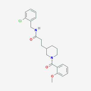 molecular formula C23H27ClN2O3 B6125770 N-(2-chlorobenzyl)-3-[1-(2-methoxybenzoyl)-3-piperidinyl]propanamide 
