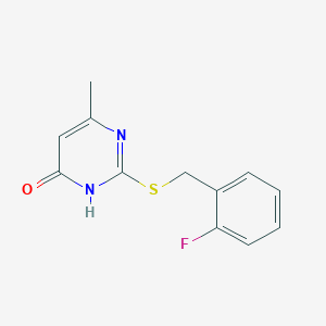 molecular formula C12H11FN2OS B6125777 2-[(2-fluorobenzyl)thio]-6-methyl-4(3H)-pyrimidinone 