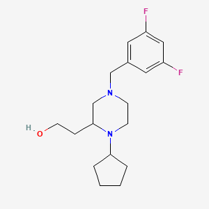 molecular formula C18H26F2N2O B6125793 2-[1-cyclopentyl-4-(3,5-difluorobenzyl)-2-piperazinyl]ethanol 