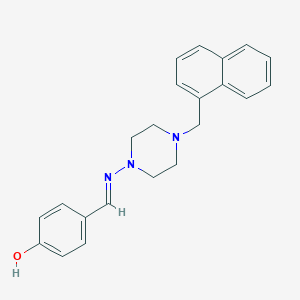 molecular formula C22H23N3O B6125797 4-({[4-(1-naphthylmethyl)-1-piperazinyl]imino}methyl)phenol 