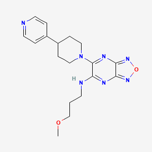 molecular formula C18H23N7O2 B6125825 N-(3-methoxypropyl)-6-[4-(4-pyridinyl)-1-piperidinyl][1,2,5]oxadiazolo[3,4-b]pyrazin-5-amine 
