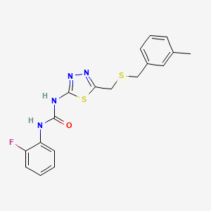 molecular formula C18H17FN4OS2 B6125831 N-(2-fluorophenyl)-N'-(5-{[(3-methylbenzyl)thio]methyl}-1,3,4-thiadiazol-2-yl)urea 