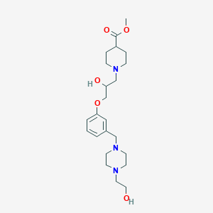 molecular formula C23H37N3O5 B6125832 methyl 1-[2-hydroxy-3-(3-{[4-(2-hydroxyethyl)-1-piperazinyl]methyl}phenoxy)propyl]-4-piperidinecarboxylate 