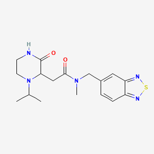 molecular formula C17H23N5O2S B6125835 N-(2,1,3-benzothiadiazol-5-ylmethyl)-2-(1-isopropyl-3-oxo-2-piperazinyl)-N-methylacetamide 
